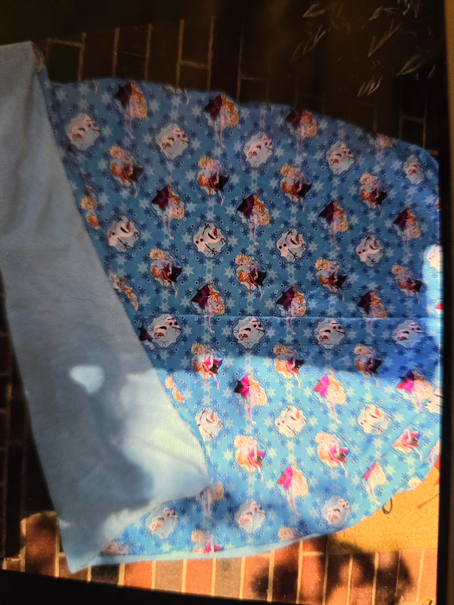 Flawed blue frozen blanket