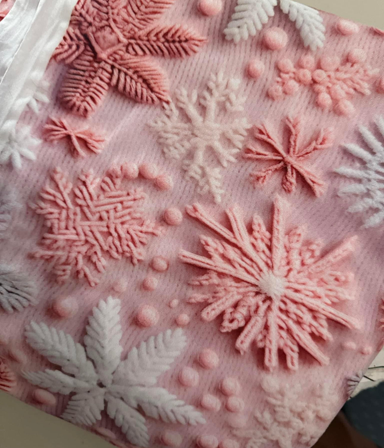 3/4 mock neck snowflakes