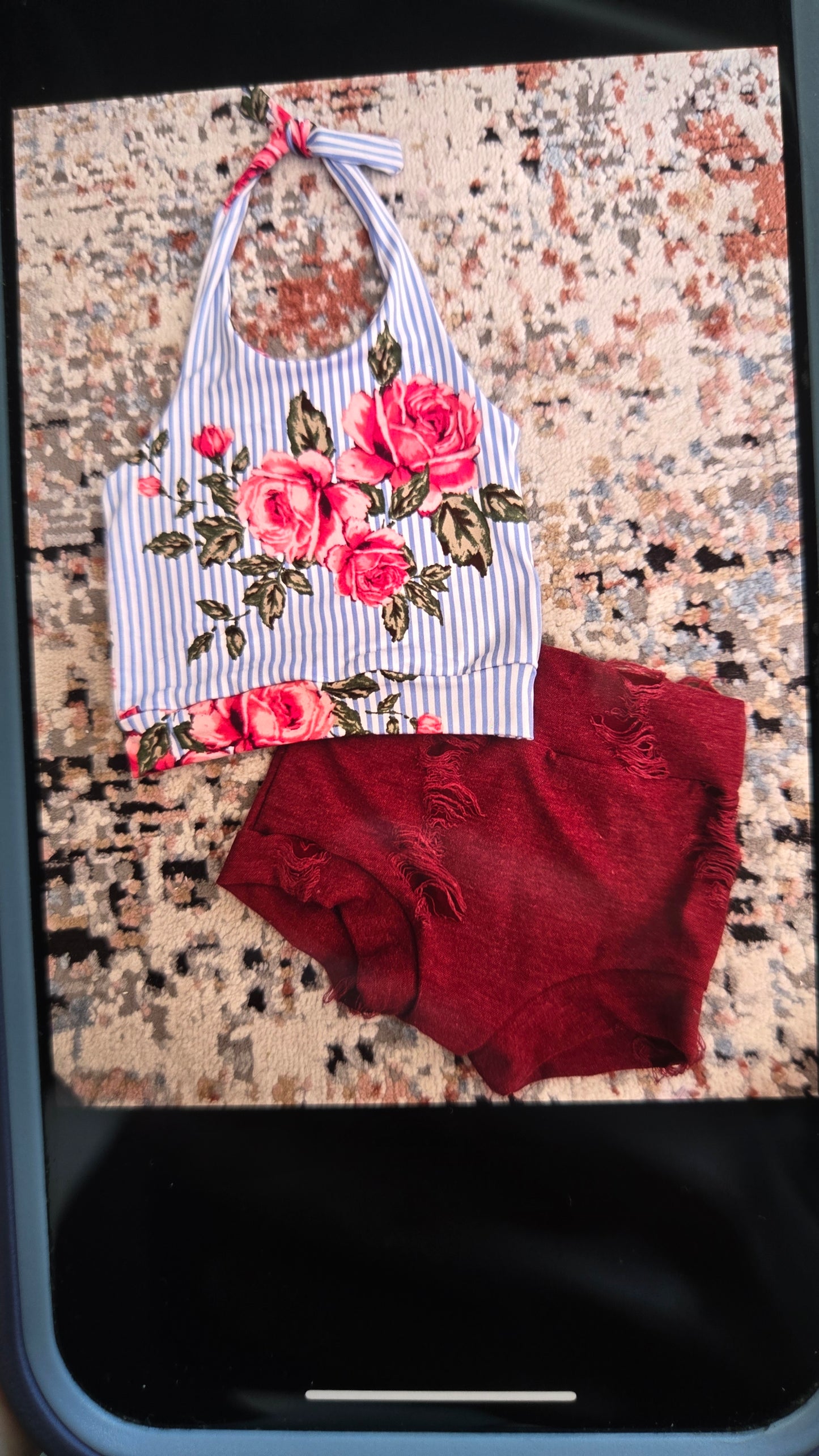 Floral halter + bottoms 4/5
